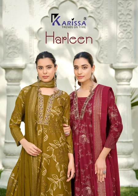 Harleen By Karissa Vatican Foil Kurti With Bottom Dupatta